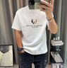 啄木鳥【3件】純棉短袖t恤男士裝2024新款印花半袖體恤寬松青年上衣服 鹿頭霧霾藍+Rea鐵灰+彩色長條黑 XL 曬單實拍圖