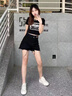 EPET黑色破洞牛仔短褲女2025新款夏季ins潮休閑毛邊熱褲高腰a字闊腿褲 黑色 L [建議_110-120斤] 曬單實(shí)拍圖