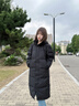 雅鹿羽絨服女冬季新款男女情侶長款寬松過膝加厚防寒抗凍中性 黑色 S (155) 【推薦90-110斤】 曬單實拍圖