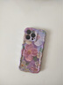素洛藝術(shù)油畫(huà)花朵適用蘋(píng)果15Promax手機殼硅膠軟iPhone16Pro高級感女14Plus防摔13Pro彩繪12藍光11全包 扭扭邊 紫底油畫(huà)花朵 藍光 iPhone 13 Pro 曬單實(shí)拍圖