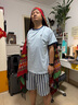 松山棉店萌寵條紋短袖短褲套裝情侶睡衣夏棉莫家居服寬松男士-淺藍(lán)M 曬單實(shí)拍圖