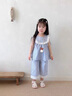 班喜迪女童夏裝套裝2026新款洋氣時(shí)髦寶寶無(wú)袖上衣兒童七分褲夏季兩件套 藍色 120 曬單實(shí)拍圖