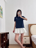 Teenie Weenie【涼感】小熊女裝POLO衫T恤2025夏新款簡(jiǎn)約舒適短袖上衣女裝 夜幕藍(lán) S 曬單實(shí)拍圖