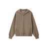 無(wú)印良品 MUJI 女式 毛圈 拉鏈連帽衫 女長(zhǎng)袖外套春秋款 BBQ91C4S 淺灰棕色 M 160/84A 曬單實(shí)拍圖