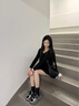 CAMILA KSENIA女鞋爆款老爹鞋女2025新款夏季百搭厚底休閑網(wǎng)面透氣運(yùn)動跑步鞋子 黑色 38 曬單實(shí)拍圖