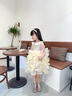 G.DUCKKIDS小黃鴨童裝公主裙女童連衣裙夏季兒童禮服女孩背心蛋糕裙夏裝裙子 香檳色 100 尺碼2~3歲【90-100cm】cm 曬單實(shí)拍圖