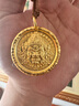 奢名紀金包銀黃財神吊墜999足金包足銀大氣實(shí)心男女款圓牌無(wú)事牌送禮物 包金3克總重約50克38MM黃財神吊墜【贈黑繩】 曬單實(shí)拍圖