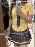 歐若婷雅新品連衣裙學(xué)院風(fēng)jk制服套裝女短袖襯衫半身裙子夏季2025新款衣服 黃色襯衫+格子半身裙 L 曬單實(shí)拍圖