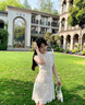 蔻伊婭（Kouyiya）品牌女裝新品連衣裙女2025夏季新款氣質(zhì)名媛優(yōu)雅蕾絲開叉短裙子 白色 M 曬單實拍圖