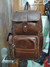 帝邦爾胸包男真皮斜挎包頭層牛皮皮質(zhì)大容量多功能單肩雙肩兩用男包新款 棕色 曬單實(shí)拍圖