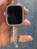 腕美主義適用蘋果iwatch8保護殼S9S8手表iwatch9鑲鉆半包殼S7表帶7女S7夏季SE防摔6創(chuàng)意10高級S6 星光色單排鉆【PC半包鏤空 適用：iwatch【46mm】10代 曬單實拍圖
