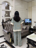 族瑪士睡衣女士夏季純棉短袖短褲長褲家居服夏天寬松薄款加大碼套裝甜美 S83375#兩件套-石綠河藍(lán) 短袖長褲 M 【 建議100-120斤】 曬單實(shí)拍圖