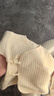 童泰新生嬰兒連體衣秋冬季保暖寶寶衣服初生兒純棉蝴蝶哈衣 黃色 52cm 曬單實(shí)拍圖