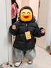 巴布豆（BOBDOG）95絨兒童羽絨服新款男童女童A類(lèi)抗菌三防面料中長(cháng)款連帽保暖外套 黑色 【A類(lèi)面料 貼身可穿】95絨 100 【約身高80-90cm 體重26斤】 曬單實(shí)拍圖