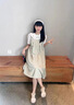 媽媽本色孕婦夏裝背帶連衣裙2025新款小個(gè)子裙子孕媽媽夏季短袖套裝兩件套 綠色兩件套 XXL 曬單實(shí)拍圖