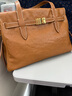 菲安妮（FION）女包托特包女植鞣軟皮單肩包手提包大容量休閑情人節禮物 焦糖棕-中款 曬單實(shí)拍圖