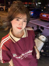 純棉重磅美式翻領(lǐng)撞色潮流短袖t恤女夏季2025新款寬松半拉鏈上衣 紅色【純棉】 M 曬單實(shí)拍圖