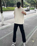 GXG男裝多色短袖T恤寬松潮流英文休閑上衣 淺卡其 180/XL 曬單實(shí)拍圖