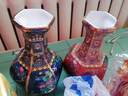 伯莎丹頓（BERTHA DENTON） 景德鎮(zhèn)花瓶陶瓷器 仿古本金琺瑯彩粉彩六面花鳥收藏工藝擺件裝飾 紅琺瑯花鳥六方瓶 曬單實(shí)拍圖