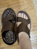 紅蜻蜓 男士皮涼鞋夏季新款頭層牛皮戶(hù)外沙灘涼鞋男潮流百搭透氣戶(hù)外兩穿休閑涼拖鞋男 深棕色 40 曬單實(shí)拍圖