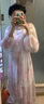 鉑朗尼奧公主裙成人蓬蓬裙拖尾高級甜美生日裙泡泡袖連衣裙海邊沙灘禮服裙 粉紅色 L 曬單實(shí)拍圖