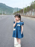 G.DUCKKIDS小黃鴨童裝女童2025新款夏季牛仔裙連衣裙蝴蝶結(jié)小女孩寶裙子夏裝 藍色 130 (建議115-125cm 5.2-7周歲) 曬單實拍圖