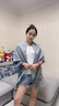 啄木鳥空調(diào)房披肩外搭絲巾女2025新款格子圍巾搭配襯衫大方巾辦公室百搭 文藝藍黑小格子 130卷邊方巾 曬單實拍圖