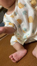 童泰（TONGTAI）嬰兒短袖連體衣夏季純棉薄款新生兒哈衣爬服男女寶寶衣服提花 黃色 80cm 曬單實(shí)拍圖