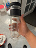 Funjia趣家玻璃杯雙層玻璃水杯泡茶杯男女士商務(wù)帶茶隔水杯子 黑色410ml 曬單實(shí)拍圖