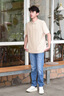 Calvin KleinJeans【涼感】25春夏新款男士休閑通勤ck修身微彈牛仔褲4RAB725 ULN-牛仔淺藍(lán) 32 曬單實拍圖