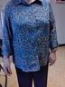 恒源祥2025新款媽媽夏裝真絲襯衫中老年女夏季桑蠶絲上衣中年婦女七分袖 藍色 XL (建議110斤以內(nèi)) 曬單實拍圖