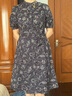 哈吉斯（HAZZYS）女裝 夏款女士立領(lǐng)印花短袖連衣裙女AQWSC0BBC08 藏青色NV L (165/88A 40) 曬單實(shí)拍圖