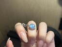 阿黛麗天然海藍(lán)寶項(xiàng)鏈925銀鑲嵌吊墜半寶石吊飾女飾品掛件七夕送女友禮 曬單實(shí)拍圖