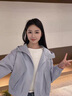 妤遇（YUUZYUUS）品牌女裝外套女款2025春秋新款休閑百搭寬松連帽休閑夾克流行上衣 淺藍色 M 曬單實(shí)拍圖