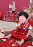 優(yōu)奇嬰兒衣服連衣裙夏季女寶寶周歲禮服百歲百天衣服宴禮紅色喜慶裙子 曬單實拍圖