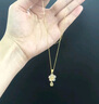 COISE黃金吊墜女足金999櫻花項鏈金鑲玉甜美鎖骨鏈生日禮物送女友 精美玫瑰禮盒-請勿單拍 曬單實拍圖