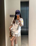 錦詩慧短袖t恤女潮流白色t恤純棉半袖印花甜美女裝2025新款顯瘦寬松上衣 彩色趣味印花短袖【白色】 L （建議100-120斤） 曬單實(shí)拍圖