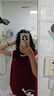 悅內(nèi)帶胸墊bra睡衣女夏季夏天夏款純棉無袖背心短褲家居服套裝防側(cè)漏 B23505苑紅【帶胸墊】 M (160) 【體重90-110斤】 曬單實拍圖