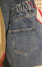 浪莎高腰牛仔褲女春秋季寬松闊腿褲女垂感顯高顯瘦松緊腰直筒褲子 曬單實(shí)拍圖
