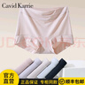 Cavid Karrie內褲女莫代爾舒適綿柔輕薄高腰收腹彈力寬腰邊女士三角褲精美禮盒 K1262-淺灰+灰紫+煙粉+淺杏( 4條 XL（120-135斤） 曬單實(shí)拍圖