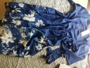 愛夸貓（AIKUAMAO）棉麻連衣裙中長(zhǎng)款剪標(biāo)裝印花棉麻連衣裙夏季文藝旅行系帶收腰大擺 藍(lán)色 XL 【建議130-145斤】 曬單實(shí)拍圖