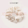 萱子（SHINE）午后香檳系列優(yōu)雅精致蝴蝶結(jié)皮筋發(fā)圈璀璨水鉆發(fā)繩丸子頭氛圍感 粉色 1個(gè) 曬單實(shí)拍圖