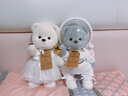 莉娜熊（TeddyTales）宇航員情侶小熊玩偶毛絨玩具泰迪手作熊公仔結婚壓床娃娃 宇航員新娘+新郎 中號約30cm 曬單實(shí)拍圖
