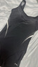 李寧（LI-NING）游泳衣女士保守連體平角專(zhuān)業(yè)競技訓練大碼防曬修身顯瘦泡溫泉泳裝 素黑 M 【身高155-160體重45-50】 曬單實(shí)拍圖