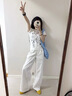 佐敘美式正肩短袖T恤女夏季新款爆款創(chuàng  )意可愛(ài)斑點(diǎn)狗印花修身圓領(lǐng)上衣 白色 L （105-115斤） 曬單實(shí)拍圖