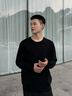 Calvin KleinJeans25秋季新款男士ck羊毛混紡休閑圓領(lǐng)內搭針織衫毛衣40QM313 UB1-太空黑 L 曬單實(shí)拍圖