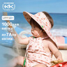 kocotreekk樹(shù)兒童帽子防紫外線空頂帽男女孩嬰童防曬大帽檐夏天遮陽(yáng)帽粉M 曬單實(shí)拍圖