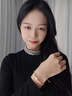 中國黃金（CHINA GOLD）黃金手鏈女款足金小桃花手鏈轉(zhuǎn)運(yùn)珠編織手繩情人節(jié)生日禮物送女友 【今/次日達(dá)】桃花手繩【粉繩】 曬單實(shí)拍圖