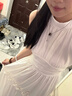 貞喜氣法式溫柔風(fēng)白色無袖掛脖背心吊帶連衣裙子女夏季新款收腰長(zhǎng)裙沙灘 白色 L 曬單實(shí)拍圖