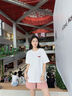 回力純棉t恤女2025新款夏季白色寬松隨性體恤上衣小個(gè)子顯瘦正肩短袖 曬單實(shí)拍圖